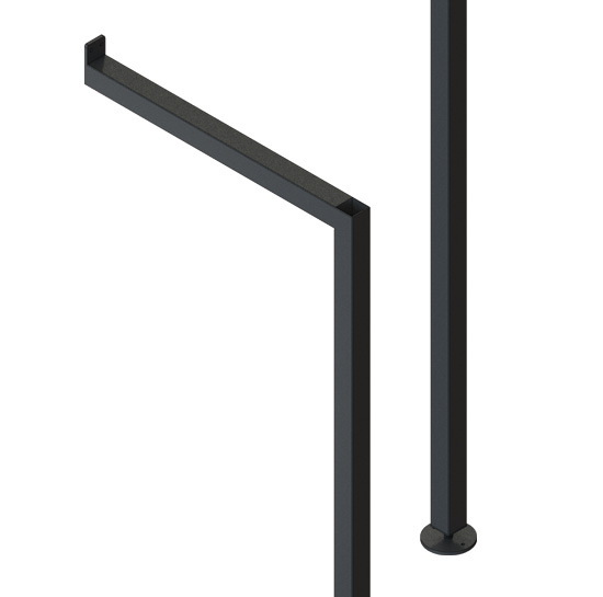 Made Retail Systems Outrigger Reverse slotted wall posts in 60mm pitch. Mounts to walls to create 600mm and 1200mm bays for merchandising. Great for front hanging, side hanging and shelving. Ideal for retail boutique wall merchandising, fashion apparel, homewares and accessories. Various accessory options are available. Black Powder Coat finish.