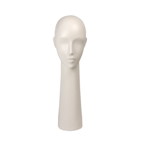 Female Abstract Merchandising Head – 50cm high from MADE Retail's MVM Accessory Display Range. Can be used for displaying a wide range of accessories including sunglasses, scarves and hats. Satin White finish.